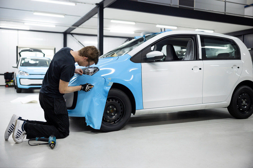 voiture-emballage-professionnelle-complete-couverture-bleue